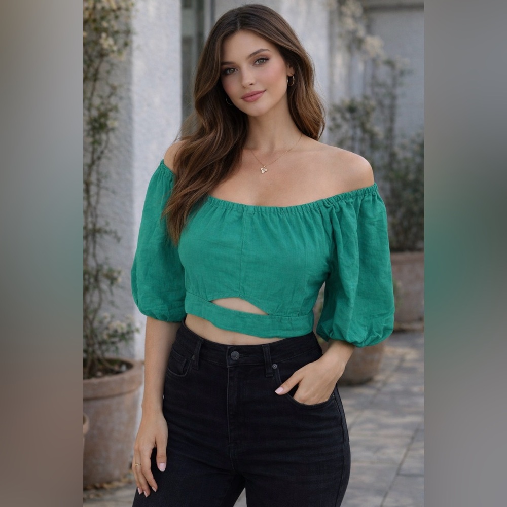 💚Valija Crop Top Bohemian 100% Rayon from Bali S 💚
